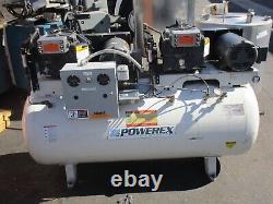 POWEREX MODEL SLAE05 / STD050441 DUAL 5 HP OILLESS SCROLL COMPRESSOR With TANK