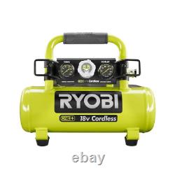 Portable Air Compressor 18V Cordless 1 Gal 120 PSI Lightweight Tires (Tool-Only)