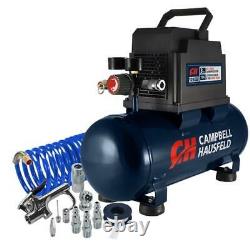 Portable Electric Air Compressor Hot Dog Tank Tool 3 Gallon Horizontal Oil Free