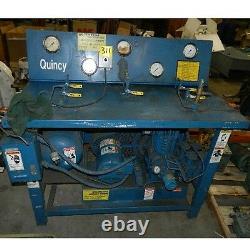 QUINCY #310 Air Compressor 550psi TEST BENCH withBALDOR MOTOR 3PH 5 HP M5218T