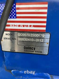 Quincy 30 gallon horizontal air compressor with air dryer