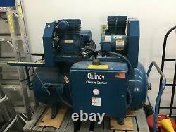Quincy Air Compressor 60 Gallon Baldor Motor Climate Control 3 Phase 200V 1995