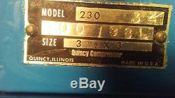 Quincy Air Compressor, Duplex 10 HP, 208-230/460 Volts, Electric Baldor Motor