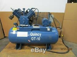 Quincy Qt-10 Yr. 1994 120 Gallon 2 Stage Air Compressor 10hp 208-230/460v 3ph
