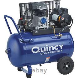 Quincy Single-Stage Electric Air Compressor- 2 HP, 24-Gal Horizontal, 7.4 CFM