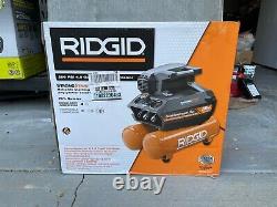 RIDGID Portable Air Compressor 4.5 Gal. Locking Regulator Oil Free Corded
