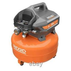 Rigid 6 Gal Portable Electric Pancake Air Compressor 150 PSI 2 Nailers at Once