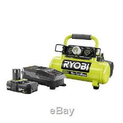 Ryobi 18 Volt ONE+ Cordless 1 Gal Air Compressor with Lithium-Ion Battery Charger