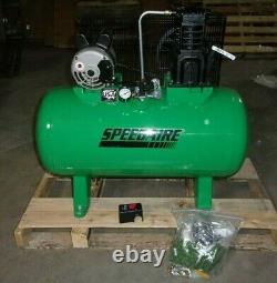 SPEEDAIRE 4B234 1 Ph Electrical Horizontal Tank Mounted 2hp Air Compressor 30 ga