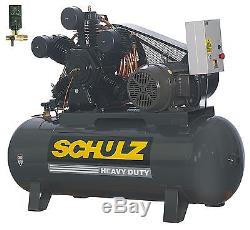 Schulz Air Compressor 20hp 3-phase 120 Gallons Tank- 208-230-460 Volts