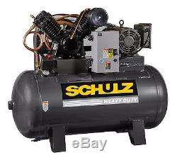 Schulz Air Compressor 7.5hp 1 Phase Horizontal 80 Gal Tank 30cfm 175 Psi