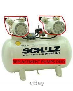 Schulz MSV6 MSV12 dental air compressor head 1HP Oil Free 115/230V