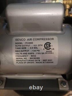 Senco 2.5 gal Horizontal Portable Air Compressor 135 psi 1 HP