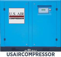 Single Phase 25 HP VFD US AIR COMPRESSOR ROTARY SCREW Gardner Denver Filter