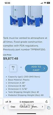 TERRA PURE 250 Gallon Storage Tank-Food Grade Complies With FDA Regulations