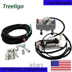 Universal AC Electric Compressor 12V Auto Air Conditioning for Car Truck Boat