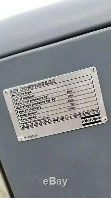 Used 10 HP Atlas Copco Gx 7 W Full Featured W Dryer Rotary Compressor 230/460v