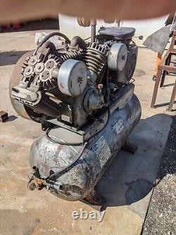 Used 10 HP Saylor Beall Piston Compressor Mounted On 80 Gallon Tank