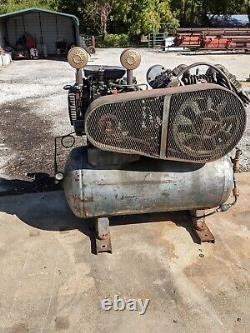 Used 10 HP Saylor Beall Piston Compressor Mounted On 80 Gallon Tank