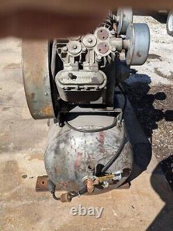 Used 10 HP Saylor Beall Piston Compressor Mounted On 80 Gallon Tank