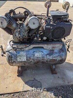 Used 10 HP Saylor Beall Piston Compressor Mounted On 80 Gallon Tank