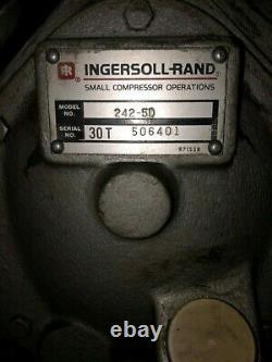 Used Air Compressor. Ingersoll Rand, Model# 242-5D. 50 T X 22 W X 67 L