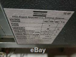 Used Atlas Copco GX7FF EP 2014 10 hp Rotary Air Screw Compressor + Dryer + Tank