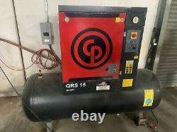 Used QRS 15 Chicago Pneumatic 15 HP 3 Phase Rotary Compressor 120 gallons
