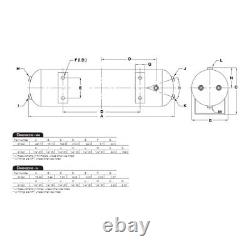 Viair 91022 2 gal Horizontal Black Air Tank